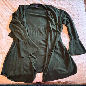 By Artisan Bell Sleeve Cardigan Tunic Sweater - Green - Size XL